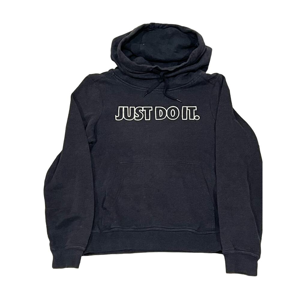 Nike Women’s Just Do It Black Pullover Hoodie Sweatshirt XS 516-H